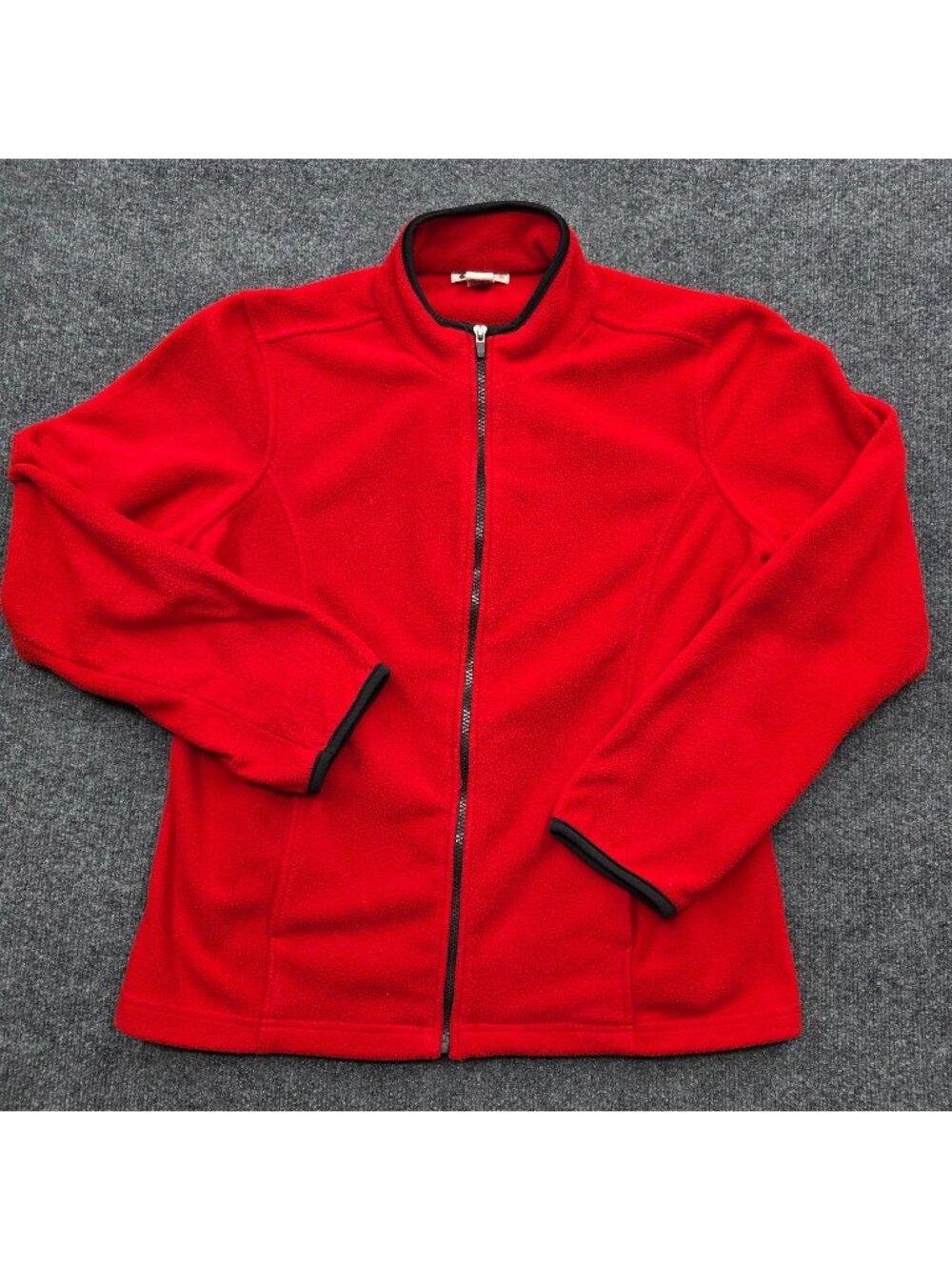Umbro Red XL Full Zip Fleece Jacket Black Trim Outdoor Gorpcore Minimalist Layer